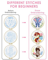TINDTOP Embroidery Kit for Beginners Adult, Dragon Embroidery Kit for Beginners Include Embroidery Cloth Hoops Threads for Craft Lover Hand Stitch with Embroidery Skill Techniques