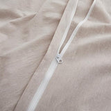LOVQUE Linen Light Grey Duvet Cover Twin Size, 100% Washed Cotton Linen Like Bedding Set with Zipper Closure (No Comforter), 68x90 Inches LOVQUE