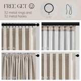 Topfinel Boho Farmhouse Black Out Linen Curtains 84 Inch Length 2 Panels Set for Bedroom Living Room, Greige Insulating Winter Room Divider Curtains Neutral Burlap Drapes 7FT Long Pleated Back Tab Topfinel