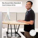 X-Elite Pro 40" Corner Standing Desk Converter with Pneumatic Lift | Adjustable Sit to Stand Riser, L-Shaped Desks & Cubicles | Fully Assembled Computer Workstation (American Maple) Stand Steady