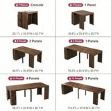 Transform Table Extendable Dining Room Table 23.62"-118.11" w/Charging Station, Folding Dining Table Hidden Storage, Space-Saving Console for Small Apartments, Seats 2-12 (Walnut, with Storage&Outlet) VENLUSUIR