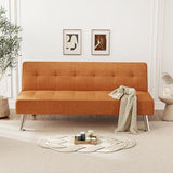 Furnimart Futon Sofa Bed, 66" Corduroy Convertible Futon Couch with 3-Position Adjustable Backrest, Solid Wood Frame Sleeper Sofa for Small Space, Living Room, Apartment, Office, Brown Furnimart