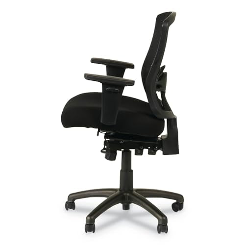 Alera Etros Series Petite Mid-Back Multifunction Mesh Chair, Black Alera