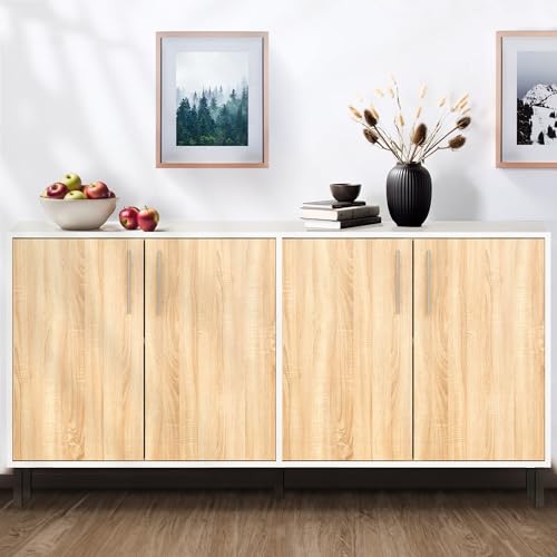 EconoHome Wood Buffet Cabinet with storage, Sideboard Cabinet with 4 Doors, Credenza for Living Room, can be used in The Office, Kitchen, Dining Room, Bedroom, as a TV Stand or Cupboard Console Table