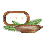 Restaurantware-Coco Casa 9.1 x 5.5 x 2 Inch Wood Dough Bowl Candle, 1 Hand Poured Bread Bowl Candle - Vanilla Fragrance, Double Wax Blend, Soy Wax Scented Candle, Wooden Wick Restaurantware