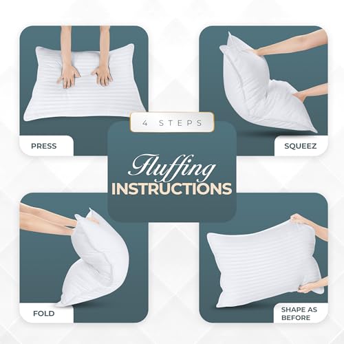 Utopia Bedding Bed Pillows for Sleeping Queen Size (White), Set of 2, Down Alternative Pillow for Sleeping, Cooling Hotel Quality Pillow Set for Back, Stomach or Side Sleepers Utopia Bedding