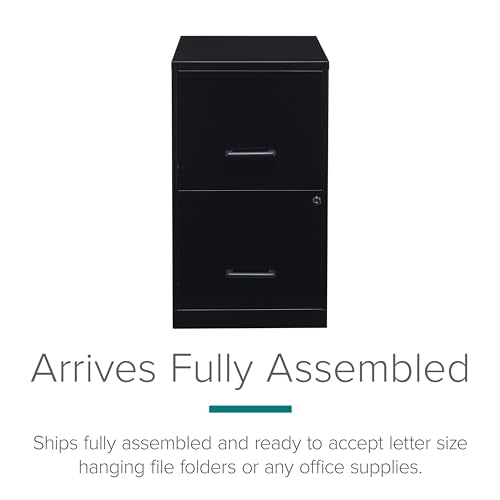 Lorell 14341 18 Deep 2-Drawer File Cabinet, Black Lorell