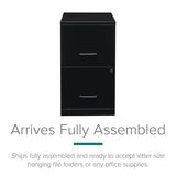 Lorell 14341 18 Deep 2-Drawer File Cabinet, Black Lorell