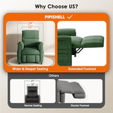 Pipishell Power Recliner Chair for Adults，Electric Recliner with Remote, Adjustable Recline/Footrest, Chenille Fabric,Thick Seat Cushion, Small Recliner for Living Room, Home Theater, Green