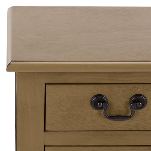 SAFAVIEH Home Collection – Athena Desert Brown 3-Drawer Console Table, Traditional Spindle-Leg Entryway & Living Room Accent (CNS5703F) SAFAVIEH