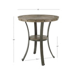 Powell - Linon Franklin Metal and Wood Pub Table in Pewter Powell