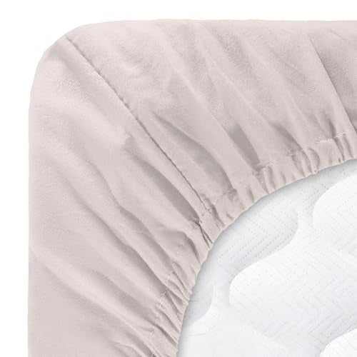 Brushed Microfiber Sheet Set- 3 Piece Bed Linens-Fitted & Flat Sheets, Plus A Pillowcase-Wrinkle, Stain & Fade Resistant by Lavish Home (Twin, Beige) Lavish Home