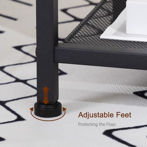 AMHANCIBLE Night Stand, End Tables Living Room Set of 2, Small Nightstand with Charging Station, Slim Bed Side Table with Fabric Storage Drawer for Bedroom, Small Space, Greige, HET03SDPGY AMHANCIBLE