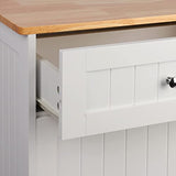 TOLEAD Double Tilt Out Trash Cabinet Free Standing 10 Gallon Recycling Trash Can Cabinet for Farmhouse Kitchen,Living Room, Dining Room, White TOLEAD