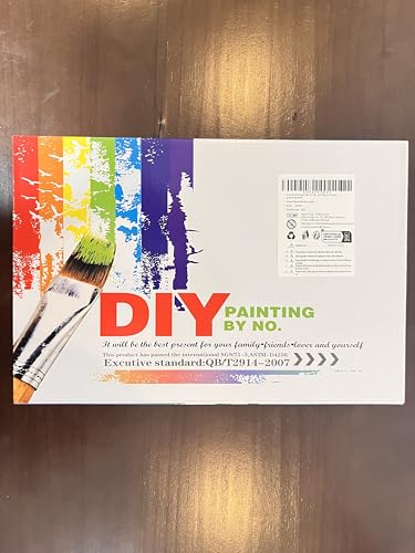 Auremi Landscape Paint by Number Kits with Framed, DIY Car Paint by Number Canvas for Adults, Easy Acrylic in Canvas with Brushes for Decor 20x30cm Auremi