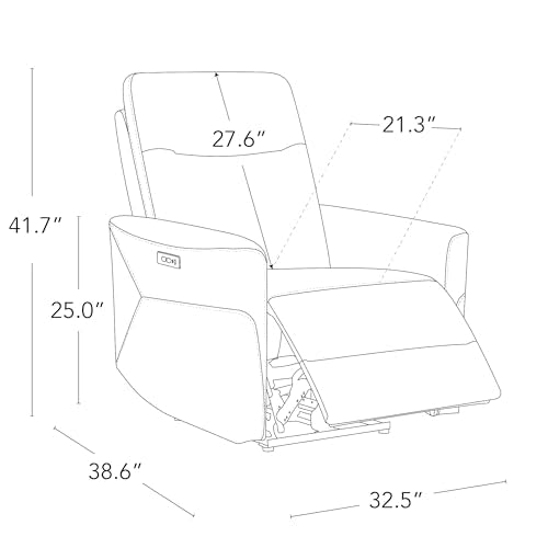CHITA Power Recliner Chair for Adults, Electric Zero Clearance Wall Hugger Recliner for Small Spaces, Modern Living Room and RV Recliner Chair with Adjustable Power Headrest & Charging Ports, Cream