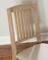 Linon Keira Wooden Folding Chair Upholstered Seat and Mission Back Set of 2, Dining Height, Rustic Natural & Beige Linon