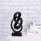 DOVDOV Abstract Black Knot Sculpture, Geometric Decor, Black Decorative Piece for Living Room Coffee Table or Bookshelf Top, Office Coffee Table or Entryway Console Decor. DOVDOV
