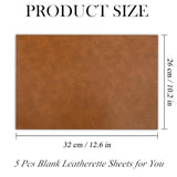 5 Pack Laserable Leatherette Sheet Faux Leather Laser Engraving Leather Blank Hat Patches with Heat Press Adhesive for Laser Engraving DIY Hat Cap Beanie UV Printing Craft Supplies (Bourbon Brown) GrliTra