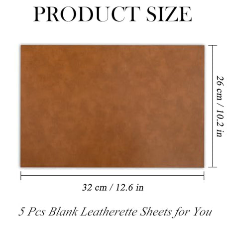 5 Pack Laserable Leatherette Sheet Faux Leather Laser Engraving Leather Blank Hat Patches with Heat Press Adhesive for Laser Engraving DIY Hat Cap Beanie UV Printing Craft Supplies (Bourbon Brown) GrliTra