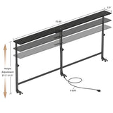 Faesun 70.9 Inch Behind Couch Table, 24"-32" Adjustable Height Range, Behind The Couch Table with Outlet, Adjustable Console Table, Narrow Long Sofa Table, for Living Room, Black Faesun
