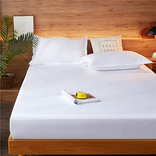 Lirex Fitted Twin Sheet Cotton, 300 Thread Count Soft Breathable, 8-10" Deep Pocket Sheet for Hotel Home,White Lirex