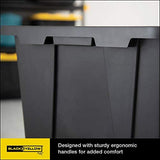 CX BLACK & YELLOW, 27-Gallon Heavy Duty Tough Storage Container & Snap-Tight Lid, (14.3"H x 20.6"W x 30.6"D), Weather-Resistant Design and Stackable Organization Tote [4 Pack] CX
