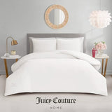 Juicy Couture Angel White Velour Full/Queen Comforter Set - 3 Piece Luxury Bedding Ensemble Juicy Couture