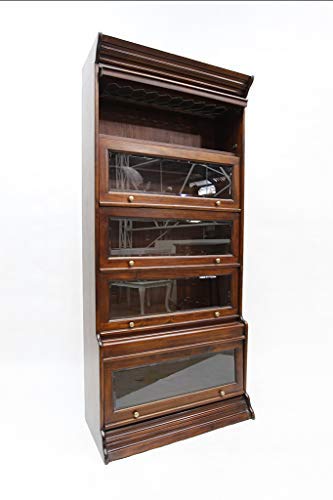 Crafters and Weavers Legacy Solid Mahogany Wood 5 Stack Barrister Bookcase - Brown Walnut Crafters and Weavers