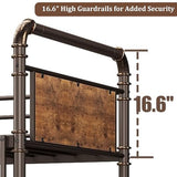 Garvee Industrial Twin Over Twin Bunk Bed, Convertible to 2 Separate Single Beds, Sturdy Metal Bunk Bed, Detachable Ladder & High Safety Guardrails for Safety, Space-Saving Design