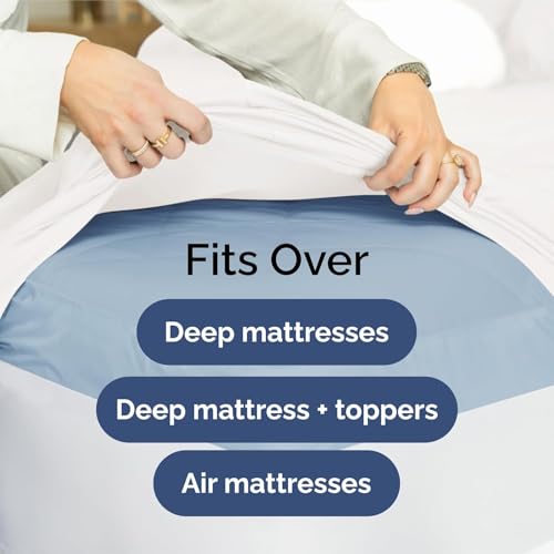 Extra Deep King Fitted Sheet - Hotel Luxury Single Fitted Sheet Only - Easily Fits 18 inch to 24 inch Mattress - Extra Deep Pockets - 100% Egyptian Cotton - Breathable, Bottom Sheets - Sage Solid MD Home Decore