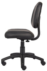 Boss Office Products Posture Task Chair Without Arms in Black, Low-Back (B305) Boss Office Products