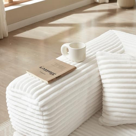 AUGOP Boneless Couch Folding Couches for Living Room Sofa, Futon Sofa Bed with Sleeper Sofa, Futon Couch with Fixed-Shape Oversized Corduroy Upholstered (White, 81 Inches) AUGOP