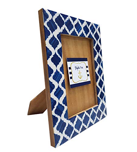 collectiblesBuy Blue & White Picture Frame Bone Inlay Moorish Moroccan Design Tabletop Home Decor Rectangular for tables or console decor collectiblesBuy