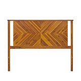 Bme Vivian Rustic Scandinavian Queen Headboard in Solid Acacia Wood, Golden Brown Finish Bme