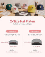 VEVOR Hat Heat Press Machine, with 2pcs Interchangeable Platens, Precise Temperature and Time Control, Hat Press for HTV Iron On and Sublimation Projects, for Caps, Headbands, Cuffs, Face Masks, Pink VEVOR
