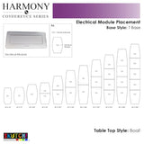 10-Person Boat-Shaped Modular Conference Table with Power and Data | with Metal T-Bases| Harmony Series | Meeting Tables for Offices, Training Rooms, and Homes | Asian Night – 10X4 SKUTCHI DESIGNS INC.