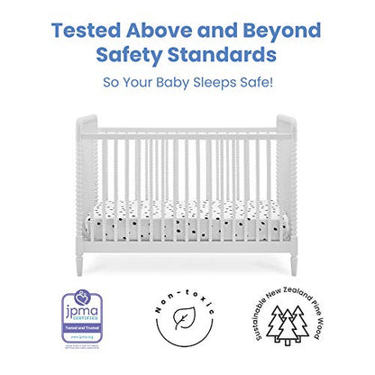 Delta Children Saint 4-in-1 Convertible Crib - Greenguard Gold Certified, Bianca White