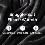 Ultra Soft Fleece Blanket King Size - Flannel Fleece Luxury King Blanket - Lightweight for Couch Bed Chair - Thick, Warm and Breathable - All Season Cozy Fuzzy, Anti-Static Microplush Bedding, Black CGK Unlimited