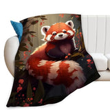Red Panda Blanket Red Panda Throw Blanket Gifts for Adults Men Women Boys Girls Kids Super Soft Cozy Plush Fluffy Fuzzy Fleece Blanket Decor 40''X50'' Fuzawet