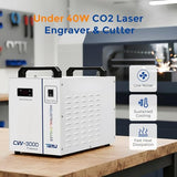 Cloudray Water Chiller CW-3000 for CO2 Laser Engraver & Cutting, Laser Chiller, Industrial Water Cooler,with 9L Water Tank Capacity Max. Pump Flow 10L/min 50W/℃ Cooling Cloudray