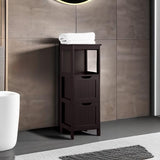 Yaheetech Espresso Wooden Multi-Functional Bathroom Storage Cabinet with Drawers and Adjustable Shelves Yaheetech