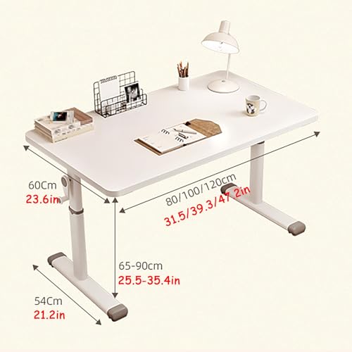YHdtUO Standing Desk Adjustable Height, Manual Crank Stand Up Desk, White Computer Desk, Carbon Steel Table Legs, Home Office Desk, 1.5 Cm Thick Panel,One Color-120x60cm/47.2x23.6in YHdtUO