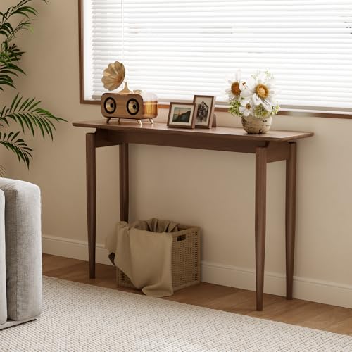 AQIMUELE Wood Console Table Walnut Entryway Table, Thin Console Table, Sofa Tables for Living Room (47.2'') AQIMUELE