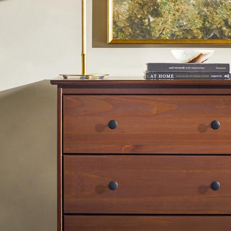 Walker Edison Modern Tall 4 Solid Wood Dresser Bedroom Storage Drawer Organizer Closet Hallway, 40 Inch, Walnut-T Walker Edison