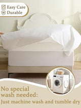 Bedecor Deep Pocket Full 100% Cotton Sheet Set for Hot Sleepers - Fits up to 24 Inch Extra Deep Mattress - 6 Piece Breathable Bedding Set with Fitted Sheet, Flat Sheet & Pillowcases White Bedecor