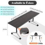 Ptosziav Folding Conference Table,Modular Foldable Conference Room Tables with Wheels for 4-12,Large Small Meeting Table Mobile Training Office Table for Classroom School (4, Grey, 55") Ptosziav