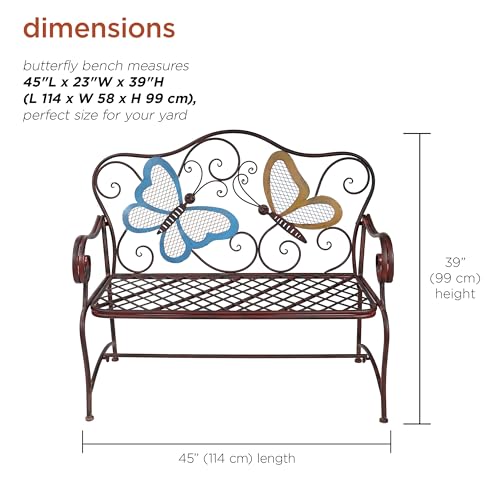 Alpine Corporation 45" x 23" Outdoor 2-Person Butterfly Garden Bench Alpine Corporation