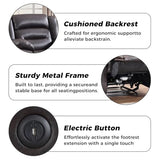 EBELLO Classic Power Recliner Chair for Living Room, Faux Leather Oversized Electric Overstuffed Reclining Chair with Thick Cushion, Comfortable Armrest and USB Charge Port, Brown