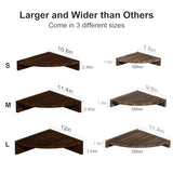 Alsonerbay Corner Shelf Wall Mount, Set of 3 Floating Shelves for Storage and Display, Rustic Wood Shelves for Bedroom, Kitchen, Living Room, Nursery and Office (Dark Brown) Alsonerbay